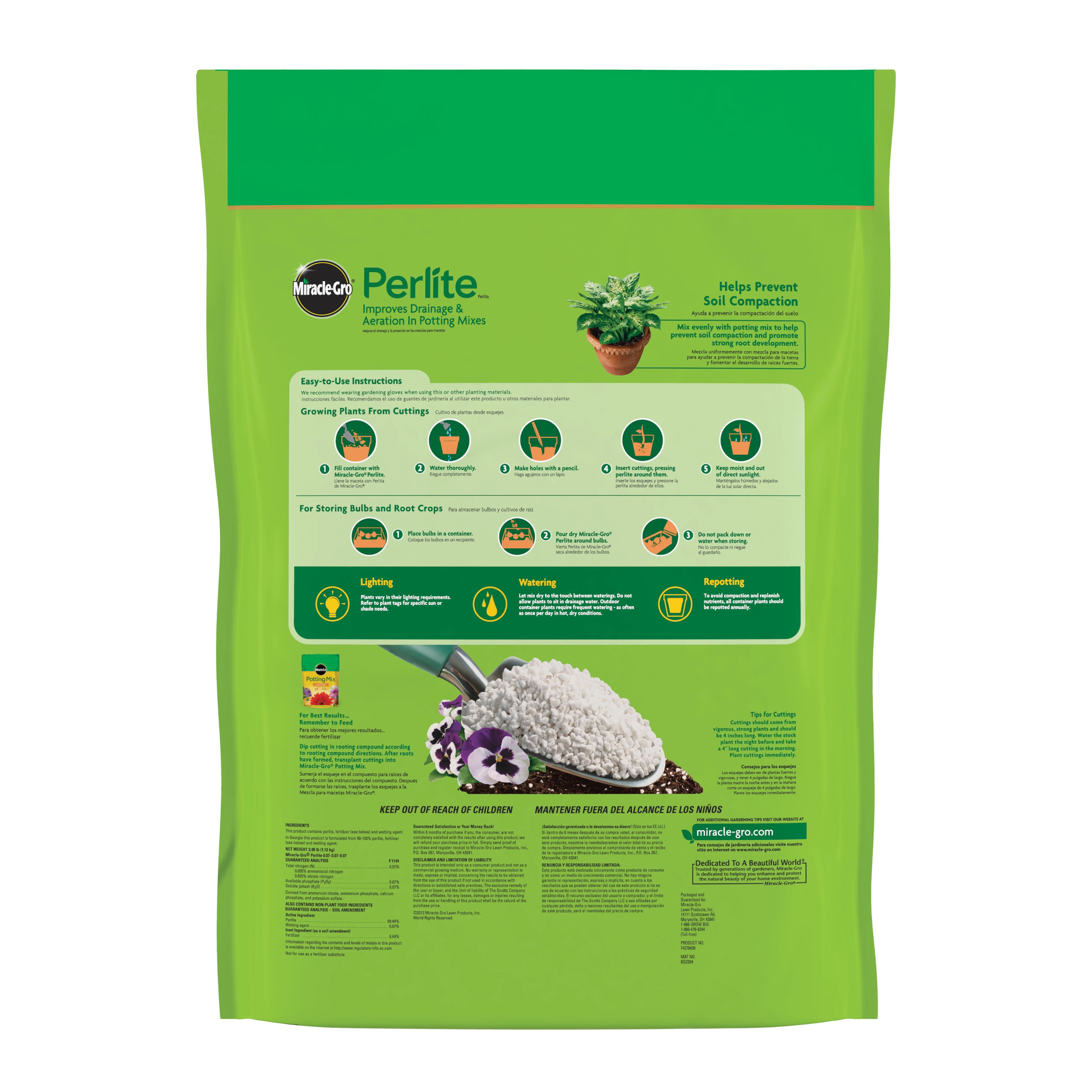 Miracle-Gro Perlite, 8 qt., Improves Drainage and Aeration in Potting Mixes