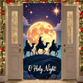 thumbnail image 2 of Religious Christmas Banner Holy Night Scene Moon Stars Backdrop for Holiday Celebration Indoor Decoration, 2 of 9