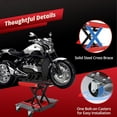 thumbnail image 6 of Pinypikaka Motorcycle Scissor Lift Jack with Casters, Wide Deck Motorcycle Center Scissor Lift Jack, Safety Pins, Center Lift Crank Bracket, 1100 Lbs Capacity for Motorcycles, Atvs, Dirt Bikes, 6 of 8