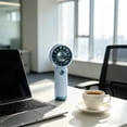 thumbnail image 6 of Handheld Fan Portable Mini Fan Desktop USB Rechargeable Small Fan with Charging Cable, 3 Speeds, Compact Personal Fan for Outdoor Travel Office, Blue, 6 of 6