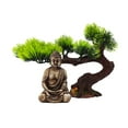 thumbnail image 1 of Figura de Buda, árbol artificial, adorno de escritorio creativo, bonsái decorativo Estilo B, 1 of 9