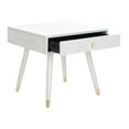 thumbnail image 2 of SAFAVIEH Levinson 1-Drawer Rustic Gold Cap End Table, White, 2 of 11