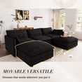 thumbnail image 5 of Muumblus 110" Oversized Modular Sectional Sofa with 2 Movable Ottoman, U Shaped Deep Seat Cloud Couch for Living Room, Black Chenille, 5 of 10