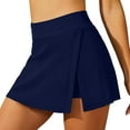 thumbnail image 4 of Women's Swim Skirt Belly Swim Dress Built In Shorts High Waisted Split Swim Pants, 4 of 5