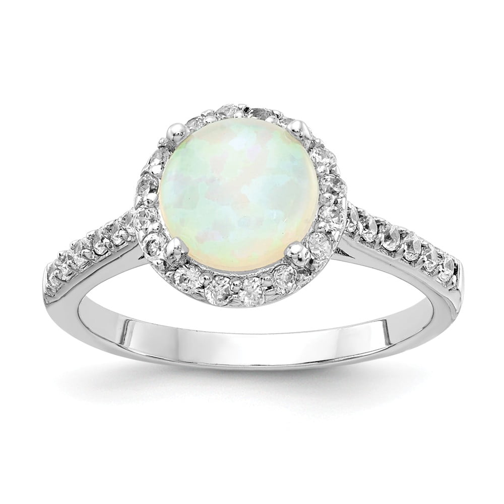3 Radiant Cut Blue Opal & Lab Opal .925 Sterling Silver Ring Sizes 4-11 