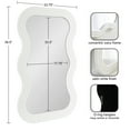 thumbnail image 6 of Kate and Laurel Fripp Modern Scalloped Rectangle Mirror, 24 x 40, White, Cute Rectangular Wavy Mirror for Use as Fun Bedroom Mirror or Nursery Mirror Option, 6 of 9