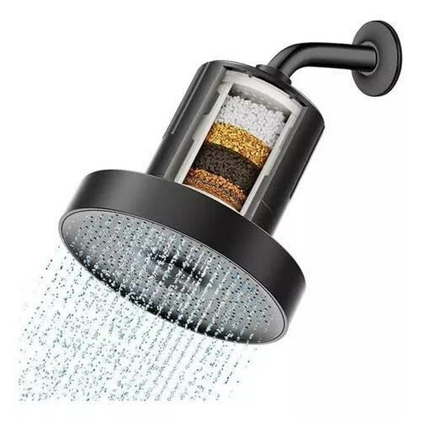 25 Etapas Filtro De Agua Para Regadera, 6"Cabezal de ducha de lluvia de alta presión con filtrado, Agua Para Eliminar Cloro, Impurezas Y Olores, Ideal Para Todo Tipo De Baño(ferroso)