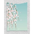thumbnail image 1 of Weeping Flower Tapestry, Freshly Blooming Cherry Blossom Branches with Flower Buds, Wall Hanging for Bedroom Living Room Dorm Decor, 40W X 60L Inches, Pale Pink Baby Blue and Taupe, by Ambesonne, 1 of 2