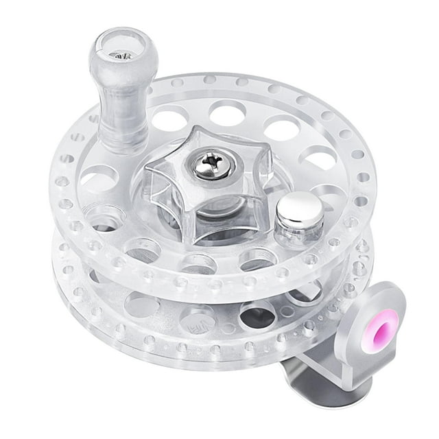 DYNWAVECA Moulinet à Lancer Moulinet de Pêche Diamètre 6cm Installation Rapide Siège en Acier Inoxydable Léger Robuste Utilisation Main Gauche Droite Blanc
