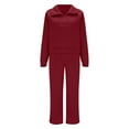thumbnail image 3 of Sweat Sets for Women 2 Piece Long Sleeve Sweatshirt with Wide Leg Pants Lounge Sets Fall Matching Sets Womens Outfits, 3 of 4