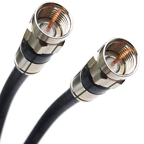 DIRECTV Satellite TV or Broadband Internet 100ft QUAD SHIELD SOLID COPPER 3GHZ RG-6 Coaxial Cable 75 Ohm ANTI CORROSION BRASS CONNECTOR RG6 Fittings Assembled in USA by PHAT SATELLITE INTL 