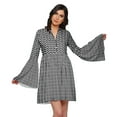 thumbnail image 5 of Moomaya Printed Women Mini Long Bell Sleeve Shift Dress Clothing Summer Wear, 5 of 6