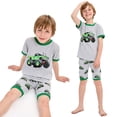 thumbnail image 2 of POPTEM Toddler Pajamas Boys Tractor Pjs Short Sleeve Cotton Sleepwear Sets 2-Pieces Green 2T, 2 of 7