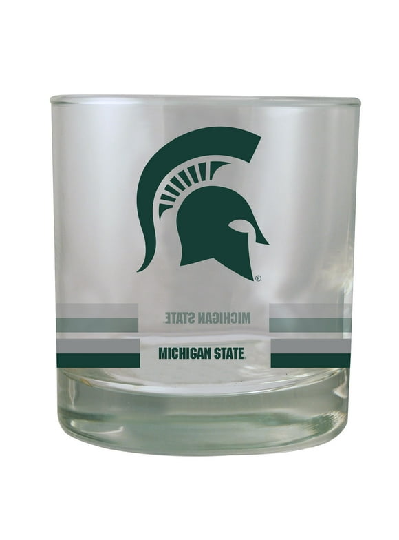 Michigan State Spartans 10oz. Banded Rocks Glass