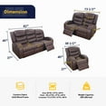 thumbnail image 2 of Ainehome3 Pieces Faux Leather Reclining Configurable Living Room Set, 2 of 5
