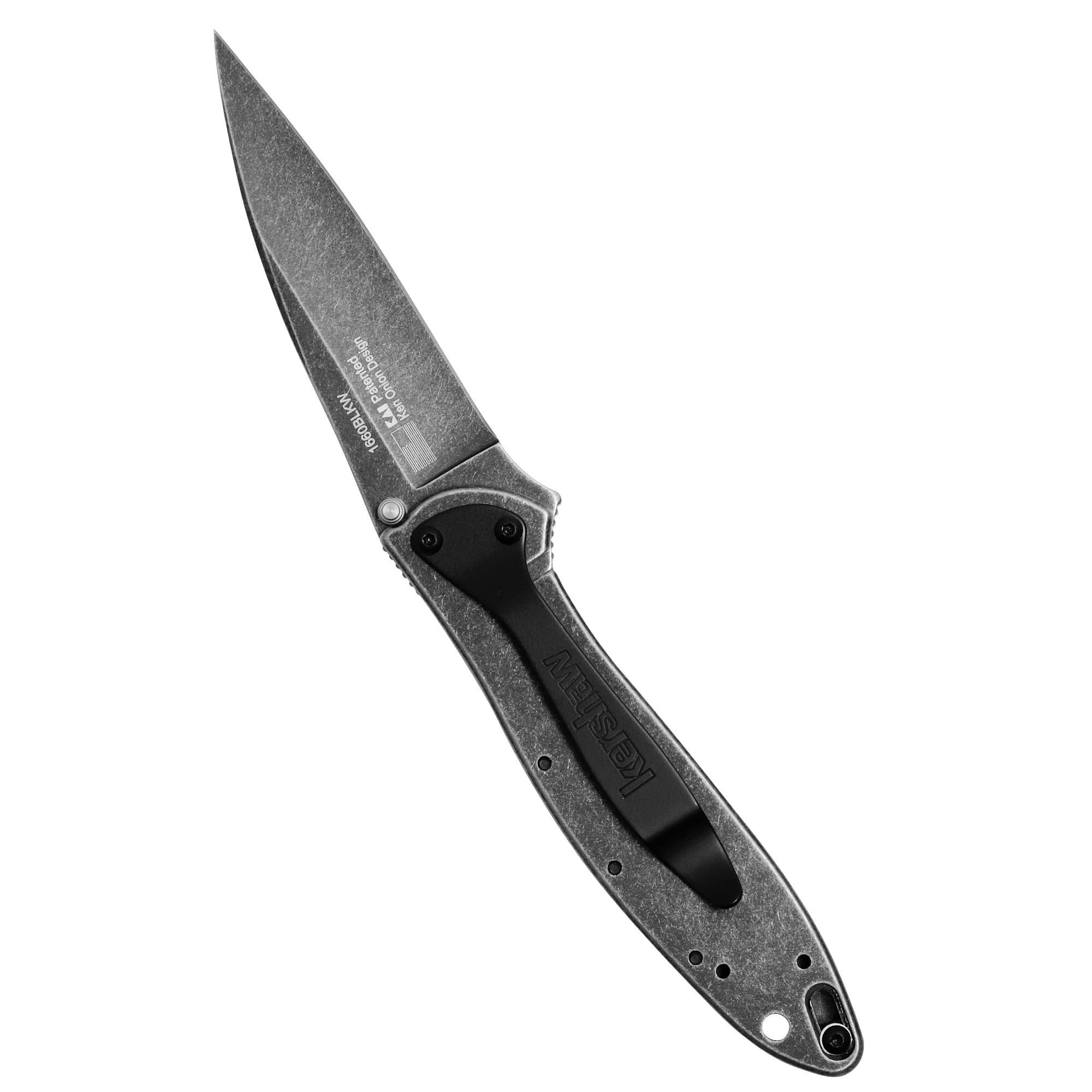 Kershaw Leek BlackWash Pocketknife, 3" 14C28N Stainless Steel Blade
