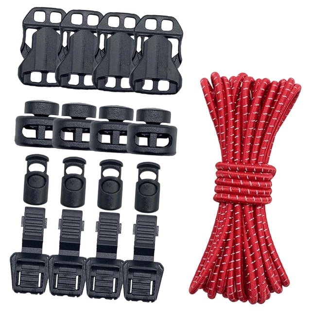 Kit de actualización de cordón elástico para mochila con mayor capacidad de almacenamiento, cordón elástico resistente para escalada Rojo