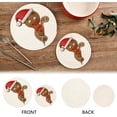 thumbnail image 3 of SKYSONIC 2 pcs Cheerful Gingerbread Man Christmas Pot Holders Trivets, Heat Resistant Trivets,Red Santa Hat Cotton Thread Weave Mats for Hot Pads Pans Pot Bowl Teapot, 3 of 7