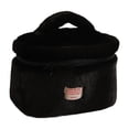 thumbnail image 3 of Bolsa de maquillaje de felpa, bolsa de almacenamiento de cosméticos de gran capacidad para brochas de maquillaje y cosméticos Negro, 3 of 8