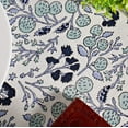 thumbnail image 6 of Denim and Baby Blue Floral Hand Block Printed 100% Pure Cotton Round Tablecloth, Wedding Table Decor, Dining Table Cover, 60", 90", 110", 6 of 9