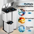 thumbnail image 5 of mVm 16 Gal 3 in 1 Kitchen Step Trash Can, Heavy Duty Anti Fingerprint Brushed Recycling Bin for Office, 5 of 6