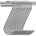 thumbnail image 1 of LayHyand 12 Pcs S Shaped Stainless Steel Meat Hooks, 5 Inch, 4MM Diameter, 100 Pound Load, Silver, Kitchen, Rack, Smoker, Hanging, 1 of 8