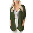 thumbnail image 2 of RXIRUCGD Cardigan Décontracté pour Femmes Couleur Unie Ample à Manches Longues, Vert Armée, Taille : S, 2 of 4