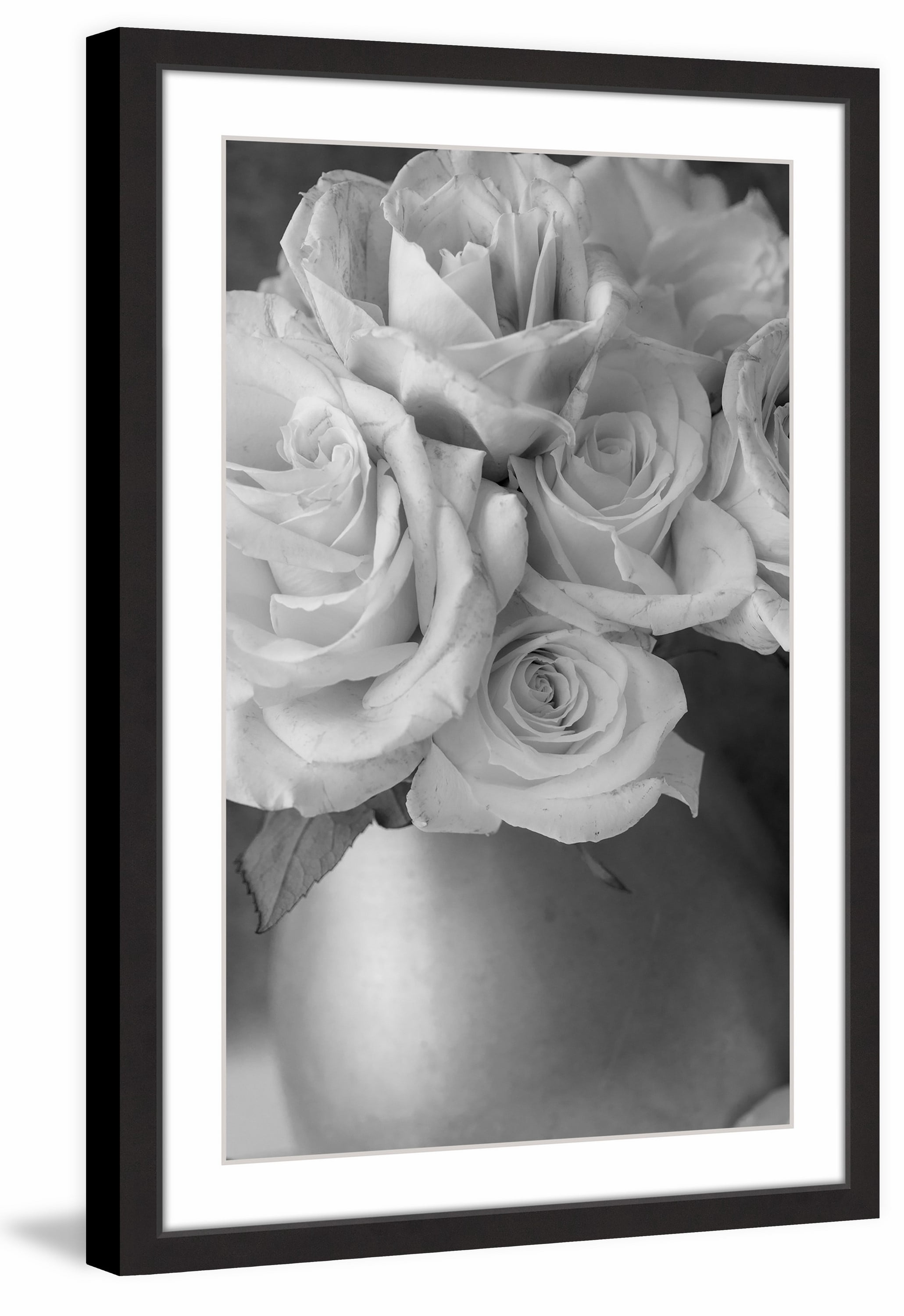 "Country Bouquet in Grey" Framed Painting Print