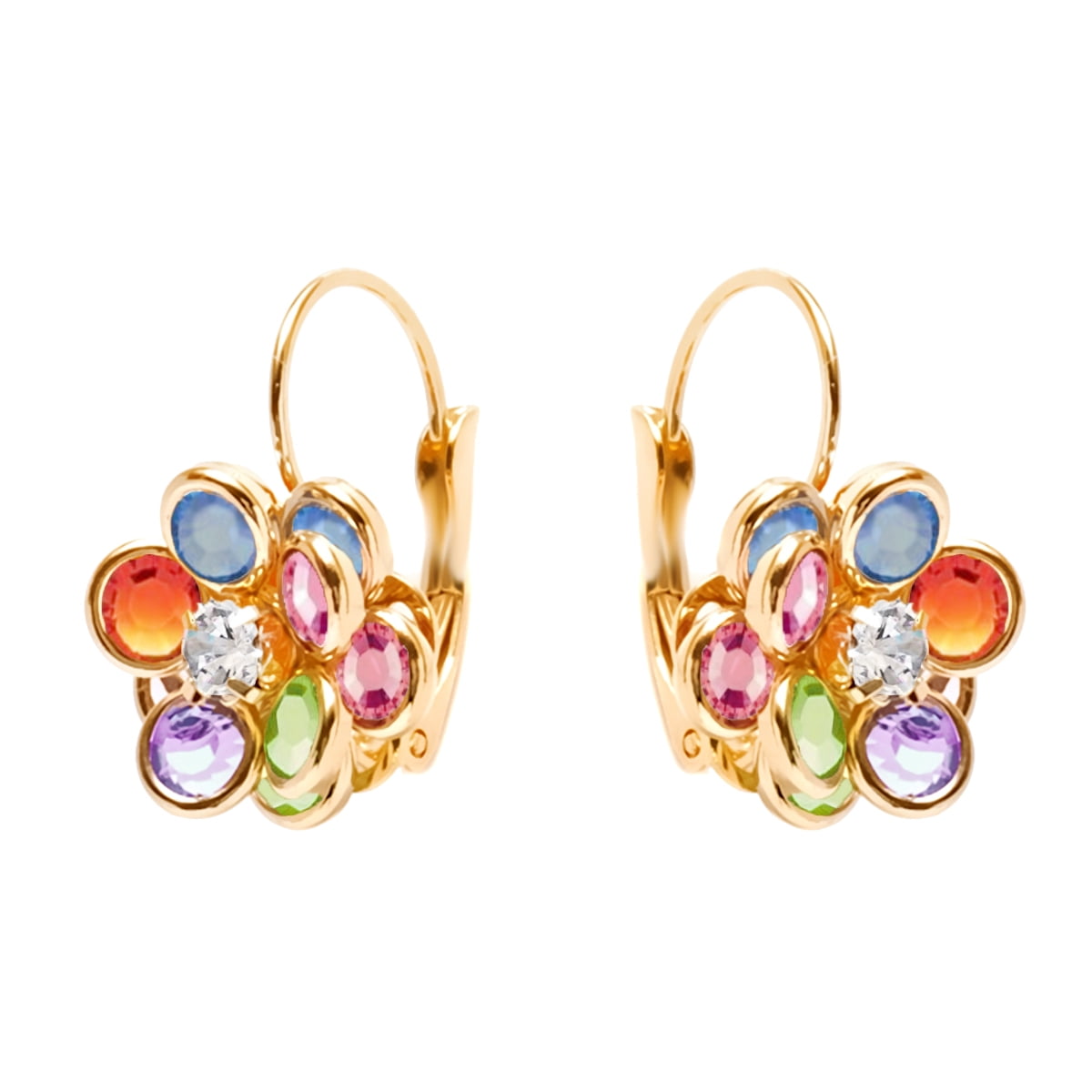 Peermont 18K Gold Plated Colorful Buttercup Flower Earrings