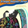 thumbnail image 5 of Mushroom and Psychedelic Black Pattern 17" School Backpacks for Teens,Waterproof Oxford Fabric,S-Shape Padded Straps for School,Travel,Hiking,Camping, 5 of 6