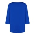 thumbnail image 6 of Mifsaly Plus Size Blouses for Women 3/4 Sleeve Square Neck Cotton Tops Button Decoration Lightweight Breathable Oversized Tshirts Summer Casual Work Office Outfits XXL, 6 of 7