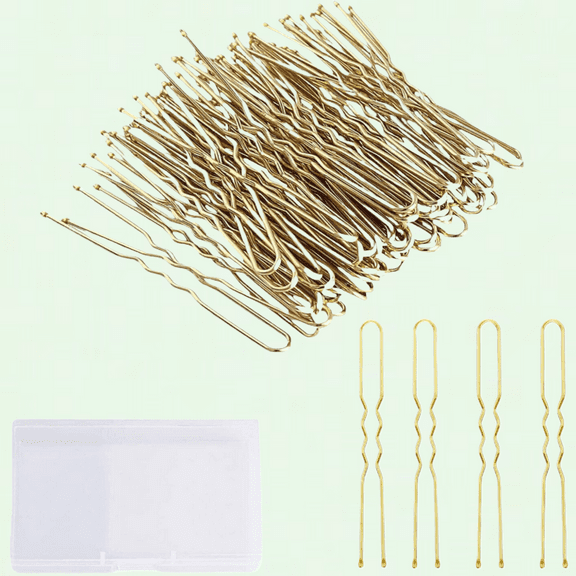 Blonde U Shaped Hair Pins Bobby Pins, Bun Pins Hairpins Hair Clips for Women Girls Thin Thick Fine Hair (100pcs)