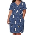thumbnail image 3 of Felices vacacis pingüinos de invierno para Navidad patrón suelto vestido de bolsillo vestidos elegantes de mujer para boda ropa de mujer, 3 of 7
