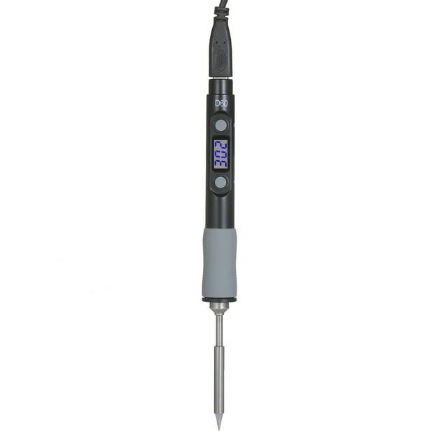 Plancha eléctrica Irfora Mini soldador eléctrico SEQURE con pantalla de tubo digital Kit de soldador inteligente con adaptador de corriente PD de 45 W y enchufe de EE. UU. De 4 cabezales de hierro Irfora Plancha eléctrica