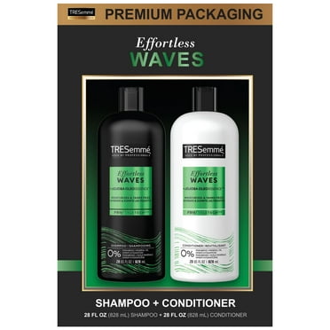 TRESemme Shampoo and Conditioner Set - Effortless Waves, Curly Hair Products for Women/Men, Jojoba Oil for Hair, Anti Frizz Hair Products, 28 Fl Oz (2 Piece Set)