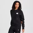thumbnail image 3 of Champion Adult Sizing Iconic Embroidered Crewneck Sweatshirt - Black, Size XS-4XL, 3 of 6