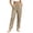 Khaki, variant on Olyvenn Women's Linen-Blend Slimming Pants, Elastic Drawstring Waist, High Waist Casual Trousers with Side Pockets Khaki S