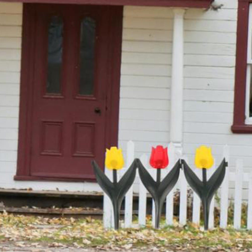 SPRING 12Pcs Plastic Tulip Garden Fence For Outdoor Landscape Edging Decoration