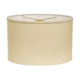 thumbnail image 2 of 18" Parchment Biege Throwback Oval Linen Lampshade, 2 of 6