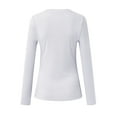 thumbnail image 4 of GEWSEY Long Sleeve Shirts for Women V Neck Ribbed Knit Fitted Fall Basic Tshirts Going Out Tops 2025 Casual Trendy Clothes (White, L), 4 of 5