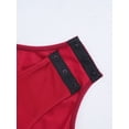 thumbnail image 5 of renvena Women Ruched Detail Lyrical Dress Irregular Mesh Hem Ballet Tulle Skirt Leotard Figure Skating Dress Burgundy XXL, 5 of 7