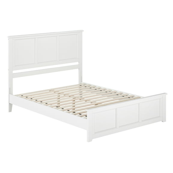 AFI Charlotte Queen Solid Wood Low Profile Platform Bed with Matching Footboard, White
