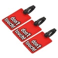 thumbnail image 1 of Equipaje Etiqueta, PVC Identificador Tarjeta Soporte Etiqueta, No Tocar Patrón Viaje Bolso Etiqueta con Ajustable Correa para Equipaje Maleta, Rojo Paquete de 3, 1 of 5