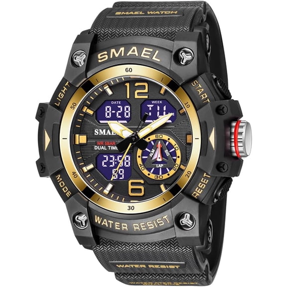 Mens Womens Large Dial Transparent Multifunction Digital Watch Casual Dual Display 12H/24H Stopwatch Calendar Unisex Wrist Watch