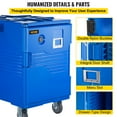 thumbnail image 3 of VEVOR Insulated Food Pan Carrier 82 Qt Hot Box for Catering, LLDPE Food Box Carrier with One-Piece Buckle, Front Loading Food Warmer with Handles, End Loader with Wheels for Restaurant, Canteen, Etc, 3 of 9
