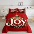 thumbnail image 2 of Merry Christmas Toddler Bedding Set,Happy New Year Comforter Set,Red Christmas Down Comforter,Xmas Snowflake Bed Set Microfiber, 2 of 7