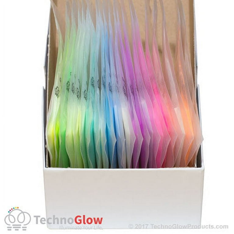 Glow in the Dark Powder Sample Kit, 27 Colors + UV Laser Pointer