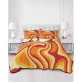 thumbnail image 3 of Orange Yellow Twin Size Down Alternative Comforter, Lightweight Comforter Quilt Bedding Set with Pillow Shams Modern Ombre Abstract Aesthetic Art All Seasons Bed Comforter Duvet Insert 68"x86", 3 of 7