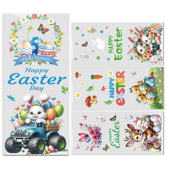 Lmueinov 50pcs Easter Treat Bags, Easter Cellophane Goodie Bags for Candy Cookies Sweet, Clear Easter Gift Bags with Twist Ties for Easter Party Supplies