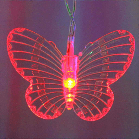 Butterfly 96 LED Fairy String Curtain Lights Christmas Party Wedding Decor Lamp